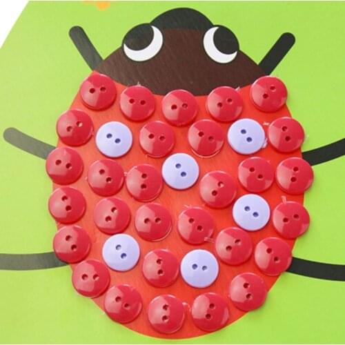One Piece Children Craft Toys Button Puzzle Stickers Handmade Kids DIY Toys Gift 22*19cm Random Color