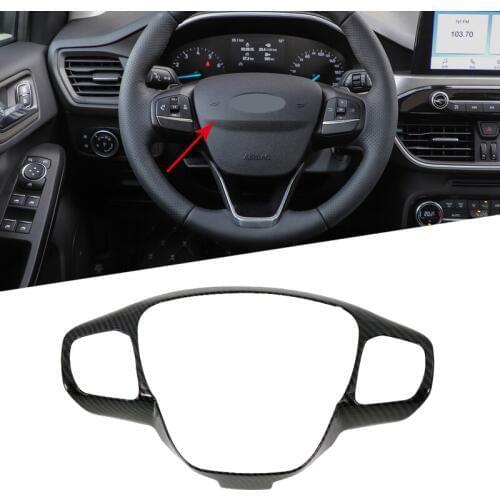 For Ford Focus Sedan/Hatchback 2019 2020 ABS Car Interior Steering Wheel Cover Trims Stickers Car Styling Accessories Car Parts