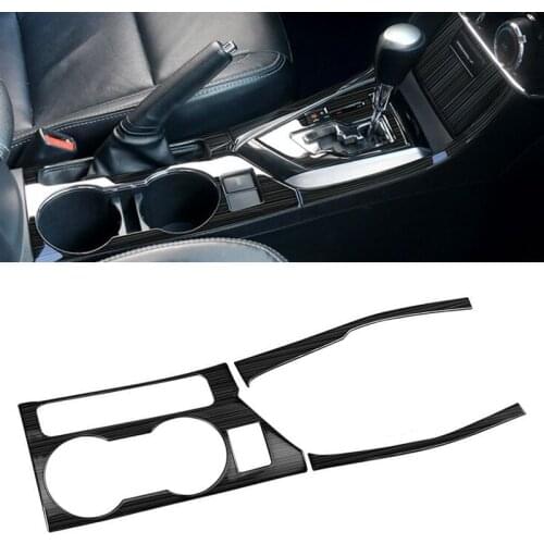 1 Set Black Console Gear Shift Water Cup Panel Trims Covers Stainless Steel LHD Fit For Toyota Corolla 2014 2015 2016 2017 2018