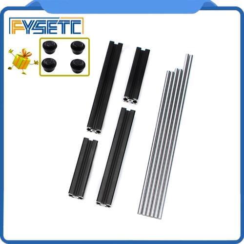 1Set Black Aluminum Profile Prusa I3 MK3 Aluminum Extrusion Profile 3030+Smooth Rods Kit 6pcs For Prusa i3 MK3 3D Printer