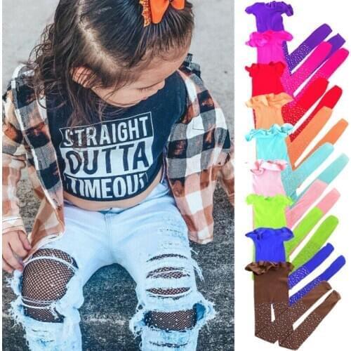 Kids Girls Mesh Fishnet Stocking Pantyhose Flash Tights Lightning Silk Stockings candy color children cute stockings for girls