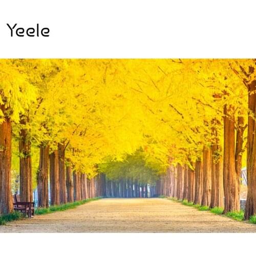 Yeele Autumn Scenery Backdrop Prop Photocall Golden Fall Leaves Photographic Baby Shower Background Photography For Photo Studio