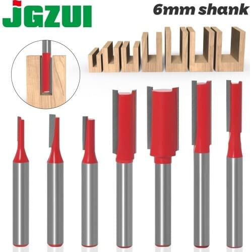 1pc 6mm Shank Straight Bit Tungsten Carbide Single Double Flute Router Bit Wood Milling Cutter for Woodwork Tool