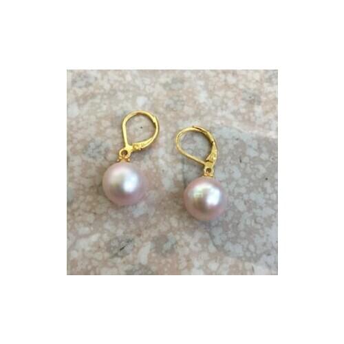 Good Wholesale price charming 10-12mm baroque south sea lavender pearl earring 14/20