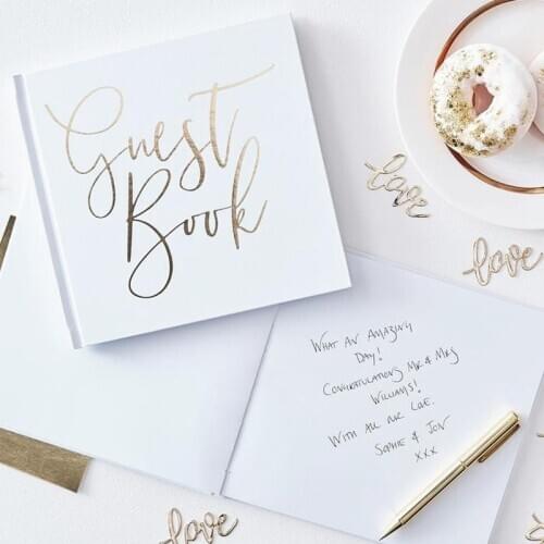 Personalize Gold Calligraphy Wedding Guest Book Alternative Guestbook Custom Names and Date Wedding Journal Birthday Ablums