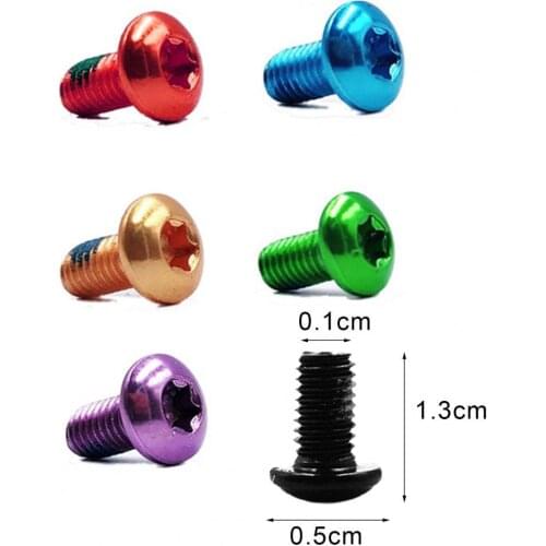 12Pcs Strong Bicycle Brake Rotor Bolts T25 M5x10mm Alloy Steel Multi-color Disc Screws for Road Mountain Bike