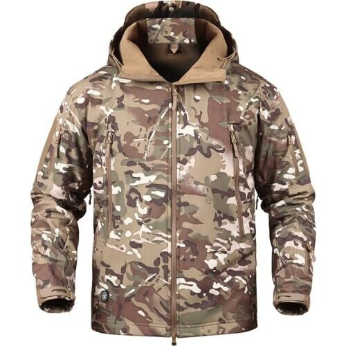 Tactical jacket Autumn Winter Men Camouflage Waterproof Windproof warm Military Fleece Hiking jacket Army camping Softshell Coat
