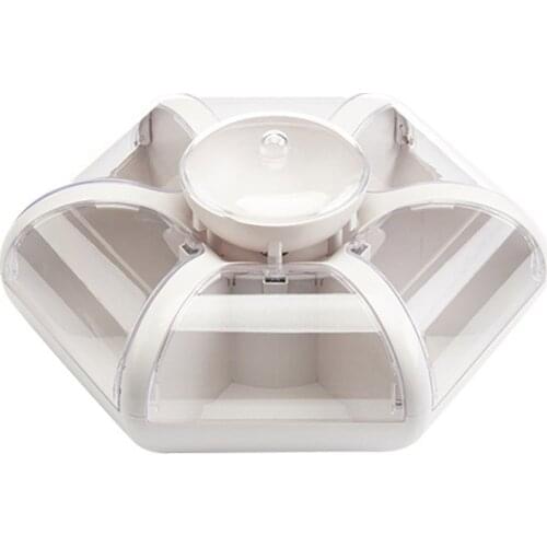 Fashion Lotus Fruit Box Living Room Fruit Tray Transparent Press Type Snack Compartment Storage Box 30.5x12cm TB Sale