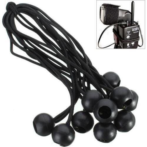 Mounchain 10pcs/set Heavy Duty Ball Head Bungee Cord Tarp Canopy Tie Down Strap - Black camping hiking tent accessories