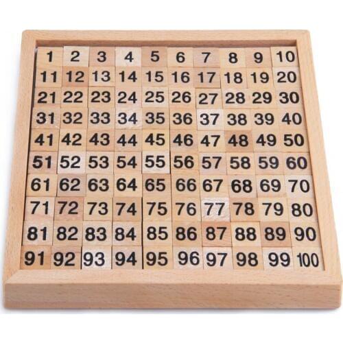 Montessori Education Wooden Toys 1-100 Digit Cognitive Math Toy Teaching Logarithm Version Kid Early Learning Gift