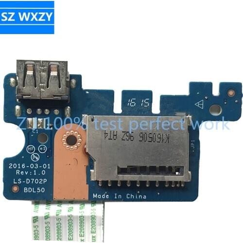 Original For HP 15-AY Laptop USB And Card Reader Board With Cable BDL50 LS-D702P NBX0001ZP00 100% Tested Fast Ship