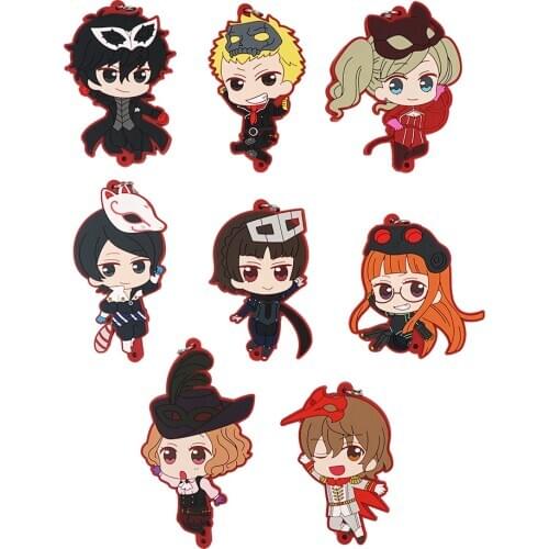 Persona 5 Anime P5 Joker Futaba Sakura Ryuji Sakamoto Anne Takamaki Goro Akechi Yusuke Kitagawa Strap Rubber Keychain