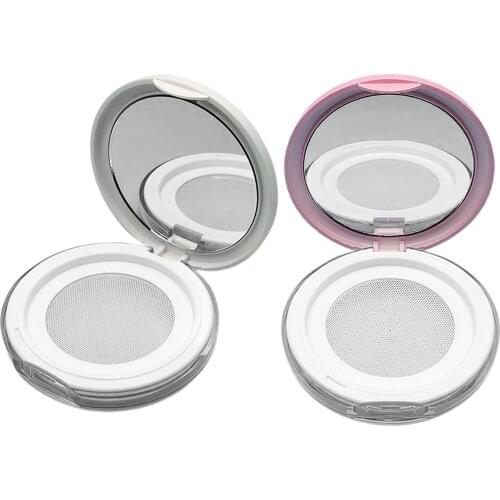 3 ml 0.1 oz Empty Reusable Plastic Loose Powder Compact Container DIY Face Powder Makeup Jar with Mirror Travel Case