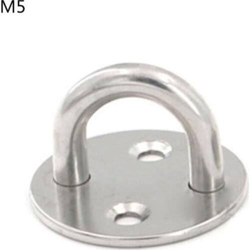 R3MD 1pcs Pad Eye Plate with Enclosed Hook 316 Stainless Steel Staple Ring Hook U-Shaped Hardware for Boat Swing