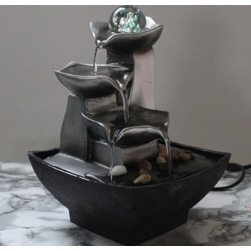 Rockery Water Fountain Waterfalls Indoor Meditation Helps Air Humidifier Home Decoration Desktop Ornaments Artificial Crafts