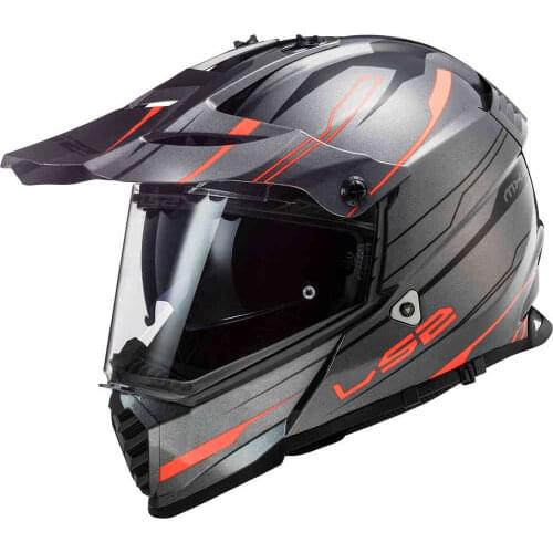 Helmet ls2 mx436 pioneer knight titanium Orange