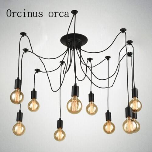 Nordic Industrial Wind retro restaurant living room spider lamp creative clothing store bar Chandelier