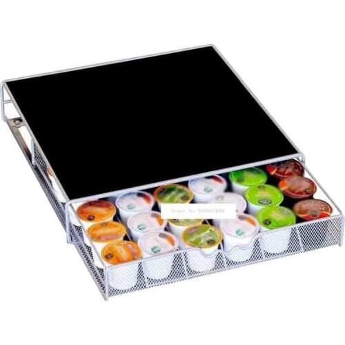 New Capsule Coffee Special Storage Drawer Kitchen Shelving Capsule Tool Metal Drawer Desktop 36 Capsules Coffee Pod Storage Rack
