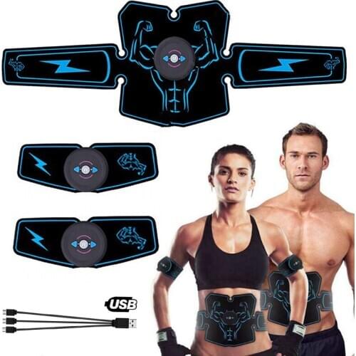 Abdominal Muscle Stimulator Trainer EMS Massager Slimming Belt Body Shaper Electrostimulator Toner ABS Home Gym Fitness Massage