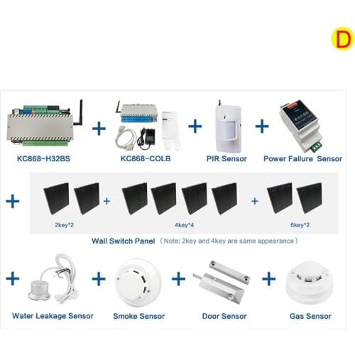 KC868-H32BS Ethernet Wifi RS232 RS485 Modbus RF433M HTTP MQTT Smart Controller Home Automation DIY Bundle D and PI4
