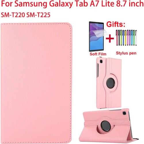 360 Degree Rotating Case For Samsung Galaxy Tab A7 Lite 8.7 inch SM-T220 T225 Tablet Leather Cover Stand Holder Protective Shell