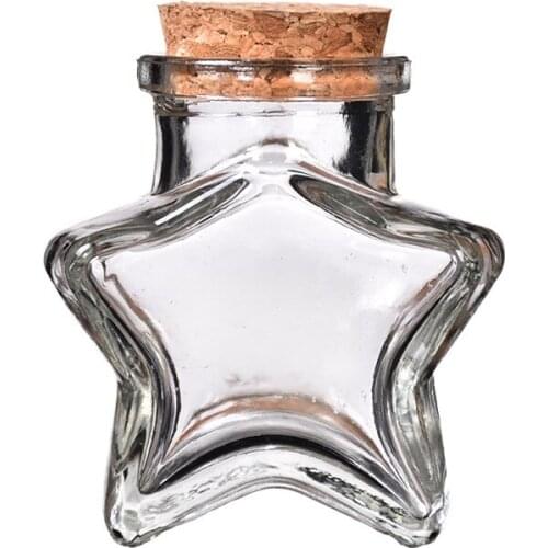 X20 Pentagram Honey Jar 50ml Capacity 2oz Weight Honey Glass Jar With Lids Five-pointed Star Wishing Bottle Wedding Party Gifts