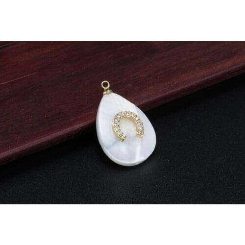 Rainbow cz glass paved cloud tag charm white water drop shell pendant choker necklace for women