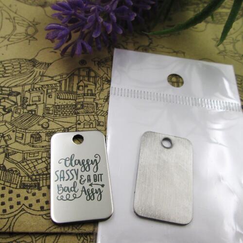 10pcs--"gay sassy a bit bad assy"stainless steel charms 5 styles for choosing DIY Charms for necklace bracelets