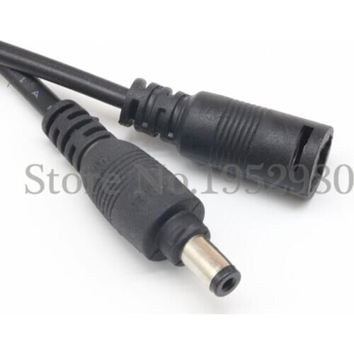 10PCS DC Extension Cable 5.5x2.1/5.5*2.1 mm Female Male Plug for LED Connecting Plug 15CM with lock Black