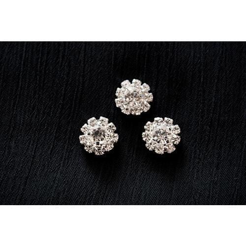 12MM Flat Back Clear Crystal Acrylic Round Rhinestone Buttons For Hair/Garment DIY Accessories