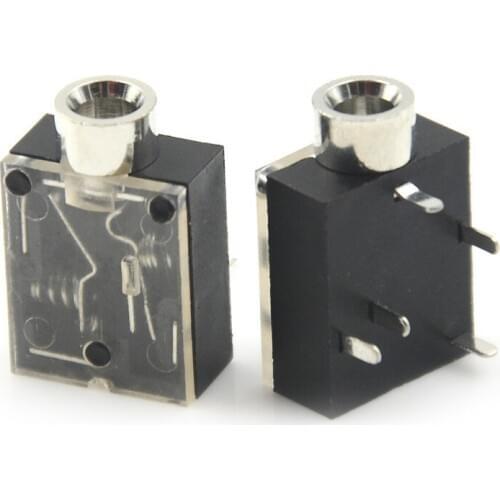 5Pcs 5 Pin 3.5mm Audio Jack Socket PCB Panel Mount for Headphone With Nut PJ-324M