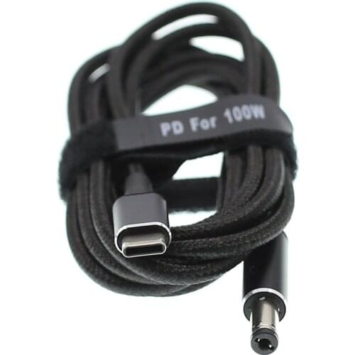 5A USB Type-C To 5.5x2.1mm PD Power Cord 5.5*2.1 DC Connector Cable 180cm 100W USB C