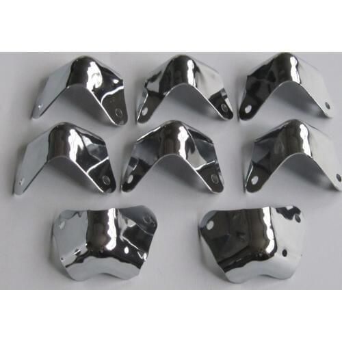 8PCS Metal 2 Leg Guitar AMP Amplifier Cabinet Corners Polished Chrome for Fender guitar Repair Tool Parts Replacement