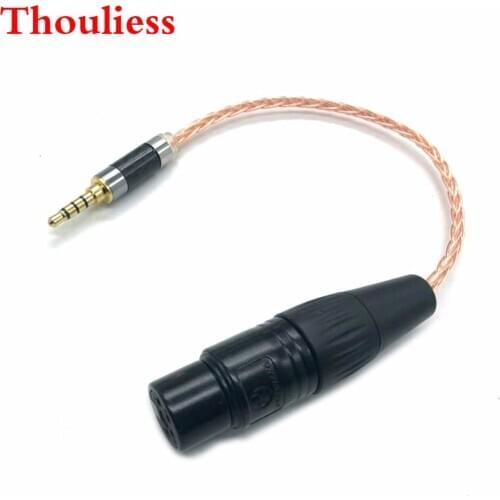 Thouliess Hifi 8 Cores Single Crystal Copper 3.5mm TRSS Balanced Male to 4pin XLR Female Balanced Audio Adapter Cable