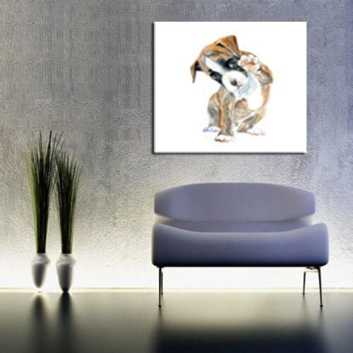 Aritist Handpainted High Quality Abstract Wall Art Lovely Fat Dog Oil Painting On Canvas Wall Picture Home Decor