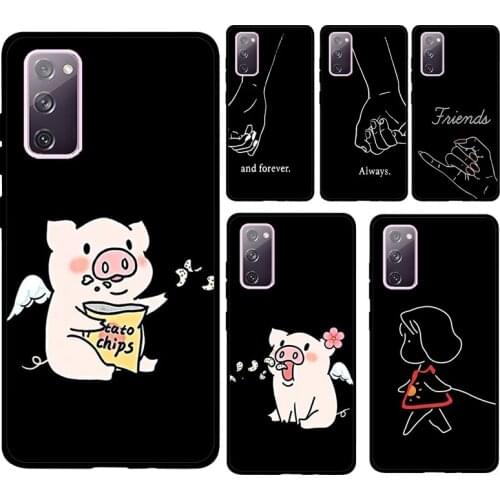 BFF Best Friends Forever Black Soft Case For Samsung Galaxy S21 Ultra S20 FE Note 20 Note 10 Plus S8 S9 S10 Phone Cover
