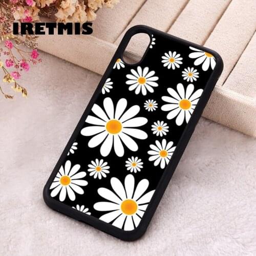 Iretmis 5 5S SE 2020 Phone Cover Case for iPhone 6 6S 7 8 Plus X Xs XR 11 12 Mini Pro Max Rubber Silicone Daisy Flower