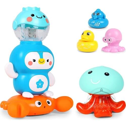 Baby Bath Toys Spray Water Toys Bathing Toys for Kids Electric Crab Whale Bath Toys with Light Bath Shower LED Light Bathtub Toy