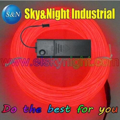 Electroluminecent Wire/Neon EL Wire 3M(1.4mm)+3V Inverter-Red +Free Shipping