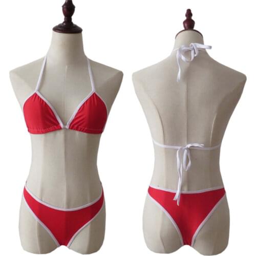Micro bikini 2019 Sexy Sling Red Edge Triangle Open back girl Beach Sunbathing swimwear women swimsuit biquini bikinis monokini