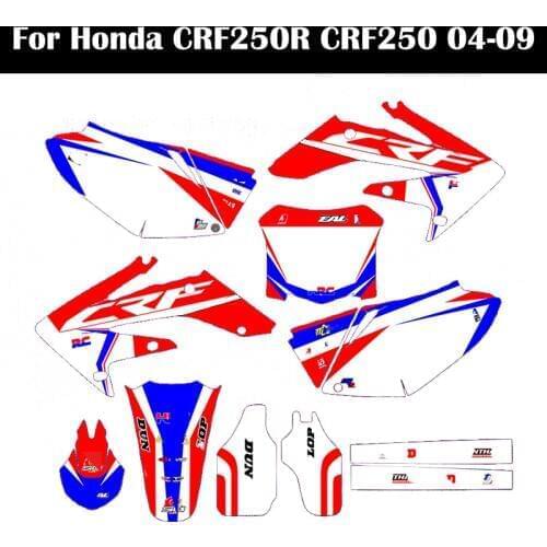 Motorcycle Dirt Bike Graphic Stickers Kits Background Decals For Honda CRF250 CRF250R CRF 250 250R 2004 2005 2006 2007 2008 2009
