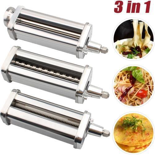 3 Pcs Pasta Roller Cutter Attachment Set for KitchenAid Stand Mixers Pasta Sheet Roller , Spaghetti Cutter, Fettuccine Cutter