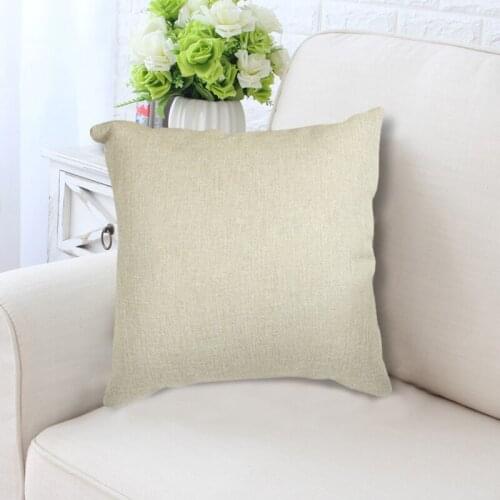 Small wholesale Cotton Linen Blank Cushion Cover for Sofa Solid Natural Linen Color Cushion Cover 45x45cm Pillowcase Home Decor