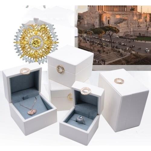 New Creative Jewelry Ring Pendant Box PU Leather Necklace Bracelet Storage Organizer Gift Packaging Case