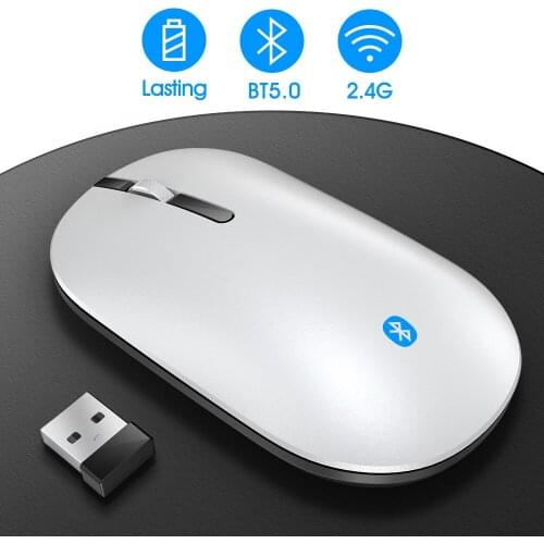 Rechargeable Bluetooth 5.0 Mouse Wireless Silent Computer Mice 1200 DPI Slim USB Optical Mause For Xiaomi Huawei Notebook PC