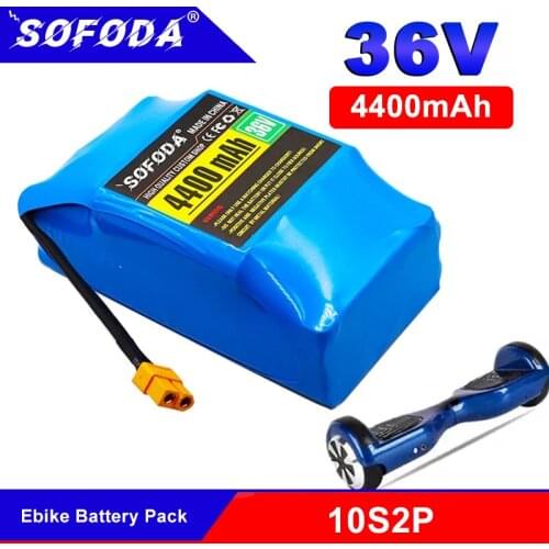 SOFODA 36V 4.4Ah Rechargeable Li-ion Battery Pack Electric Self Balance Scooter Hoverboard Unicycle Lithium Battery