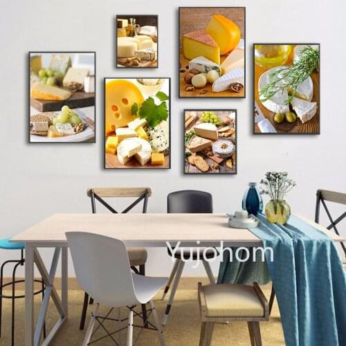 Cheese Fruit Modern Photography Poster Canvas Painting Kitchen Wall Art Decoration Food Prints Dining Room Restaurant Pictures