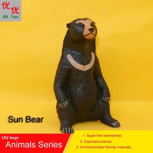 Hot toys:middle Sun Bea Malayan Sun Bear Simulation model Animals kids toys children educational props