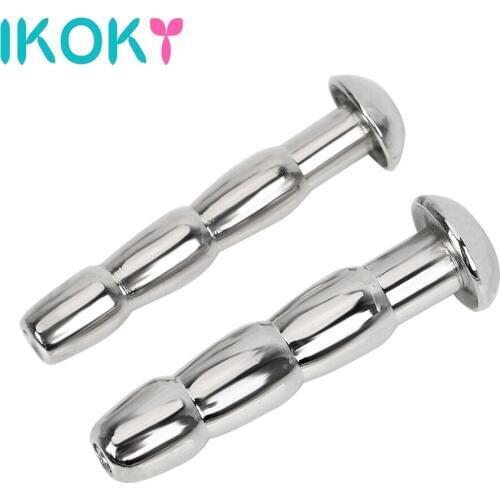 IKOKY Horse Eye Stimulation Penis Plug 8mm 10mm Sex Toys for Men Stainless Steel Male Chastity Device Urethral Sound Dilators