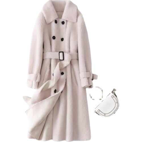 PUDI Winter Woman Real Wool Fur Coat Jacket Over Size Parka Womens Long Warm Leisure Coats Jackets TX905
